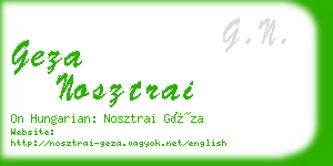 geza nosztrai business card